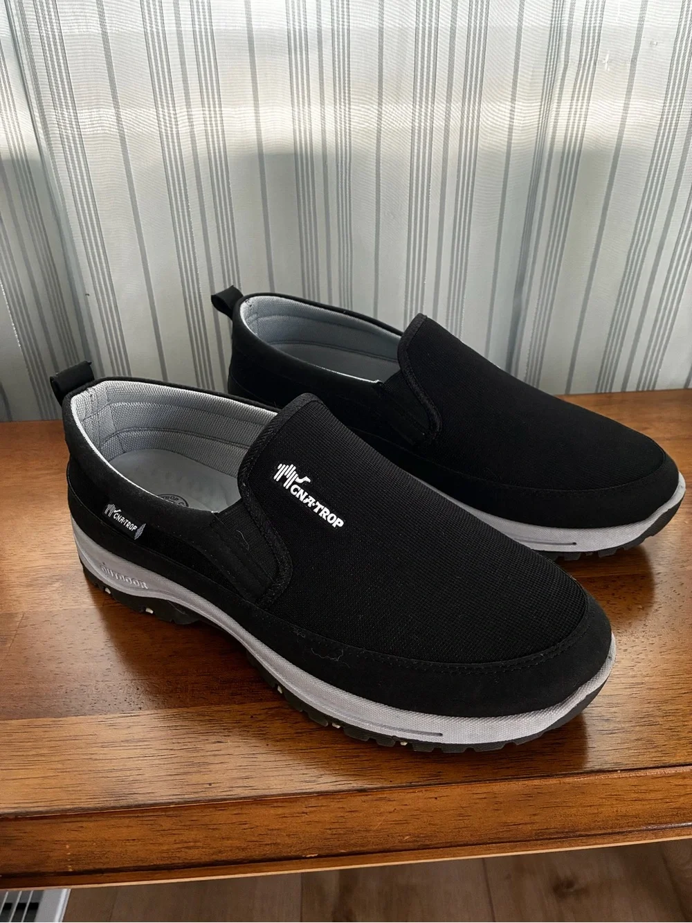 CNA-TROP Slip-On Men’s Comfort Orthopedic Walking Shoes - Black